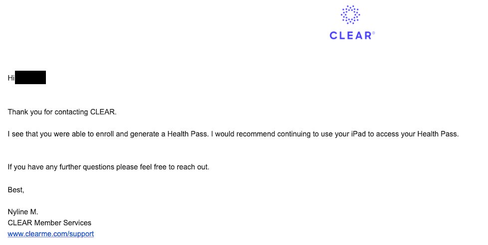 jennaisken's tweet photo. Hey @Clear how is just 'use your iPad' an acceptable solution for I can't get the app on my phone to work correctly https://t.co/yO5Cynpjuo