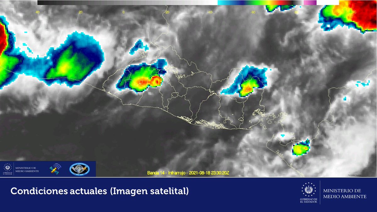 MerariE59967645's tweet photo. #clima | Pronóstico del clima compartido por el observatorio de @MedioAmbienteSV, tormentas de moderada a fuertes, desplazándose por la zona centro y oriente. Pronóstico vigente hasta las 12:00 am en territorio nacional. 
#ClaseRPM01 @EdnaOre https://t.co/U37q5Smh4F