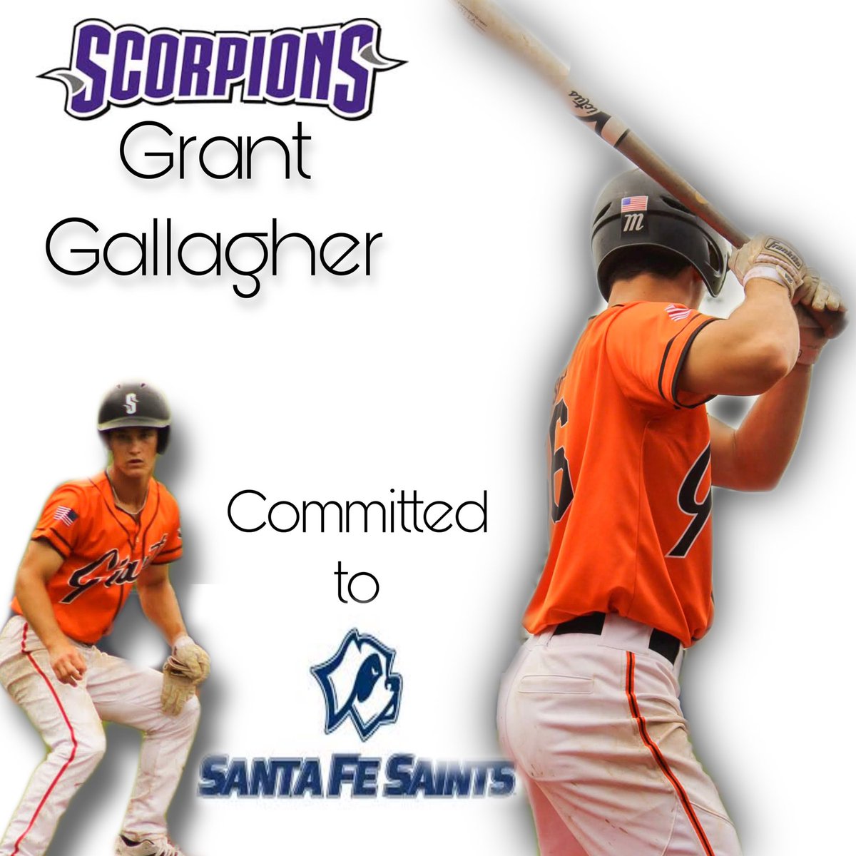 I am very excited to announce that I will be continuing my academic and baseball career at Santa Fe College. I would like to thank my family, coaches teammates and friends for all of their support in helping me achieve my goals. Go Saints!! @CradFlynn <a href="/WiggsJohnny/">Johnny Wiggs</a> <a href="/OrlandoScorps/">Scorpions Baseball</a>