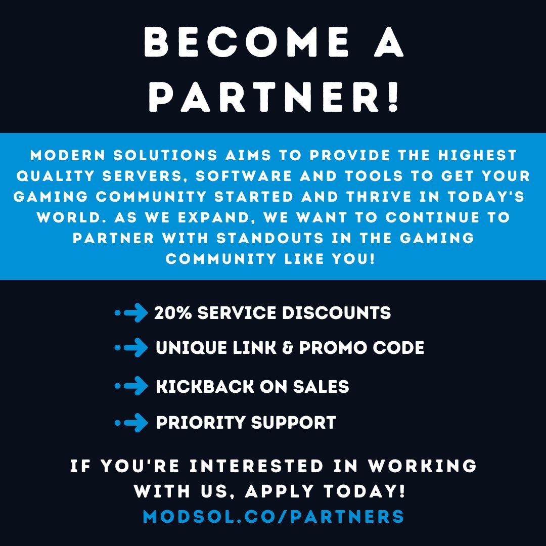 ModernSolutions's tweet image. We&apos;re always looking for #creators to work with! #Partner with Modern Solutions today and gain these exclusive benefits!

Apply today -&amp;gt; modsol.co/partners