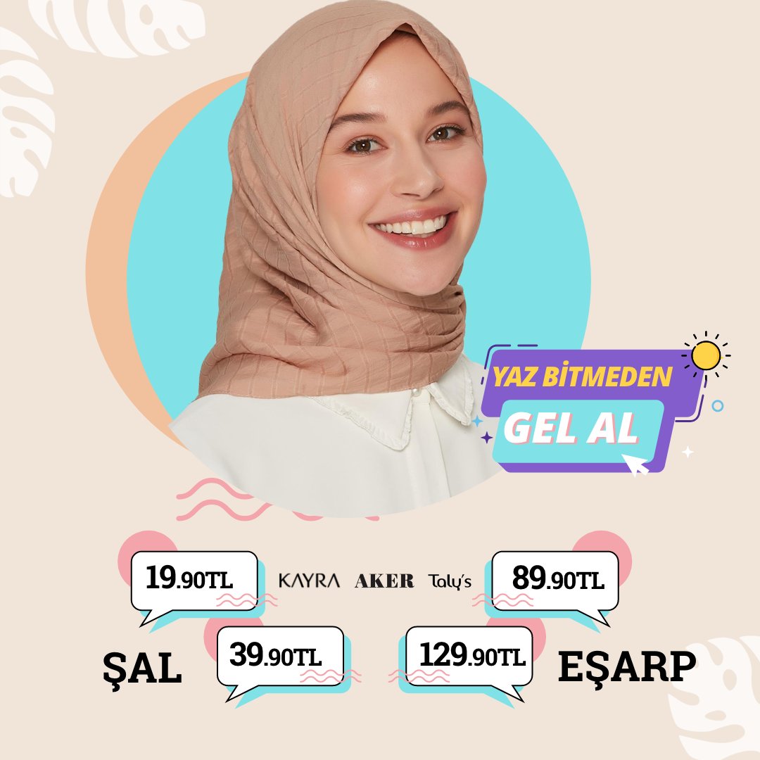 Şal - Eşarp modellerinde süper avantajlı fiyatlar e-tesettur.com.tr’de 🔥
Yaz bitmeden gel al, fırsatları kaçırma 🛒
bit.ly/3gfAViJ

#etesettur #indirim #discount #tesetturgiyim #hijab #tesetturmodası