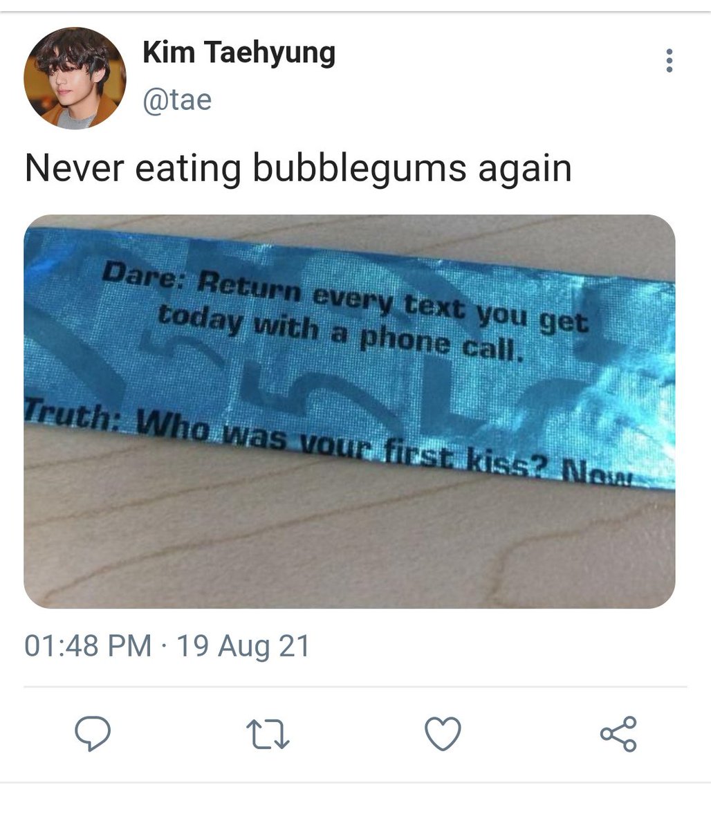 Taekooks_Doll's tweet photo. #taekookau where Taehyung hates bubblegum https://t.co/VWHXqQe4l6