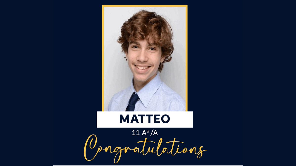 Congratulations to Matteo, one of our top performing pupils for his incredible achievement in GCSE 2021.

Well done 👏🏻

#GCSESuccessStories #AmityAbuDhabi