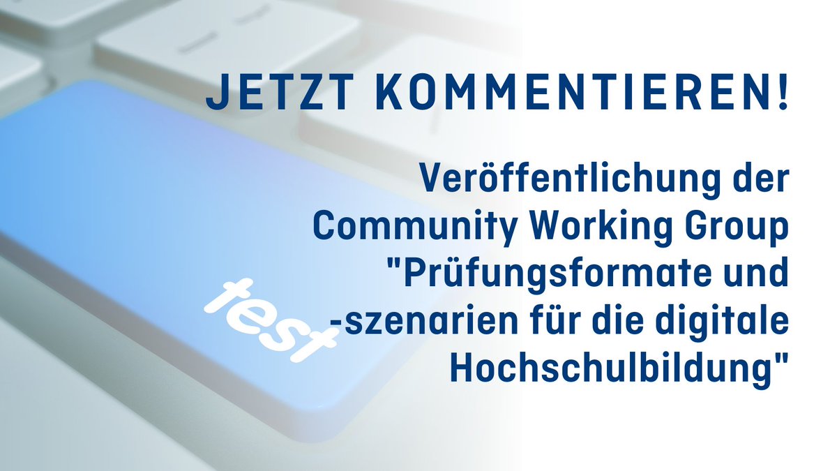 Feedback wanted! Digitale Prüfungsszenarien - an diesem hot topic haben über 60 Expert*innen intensiv gearbeitet.

Jetzt die Veröffentlichung aus der Community Working Group kommentieren:

hochschulforumdigitalisierung.de/de/news/arbeit…

#DigitalTurn #TwitterCampus