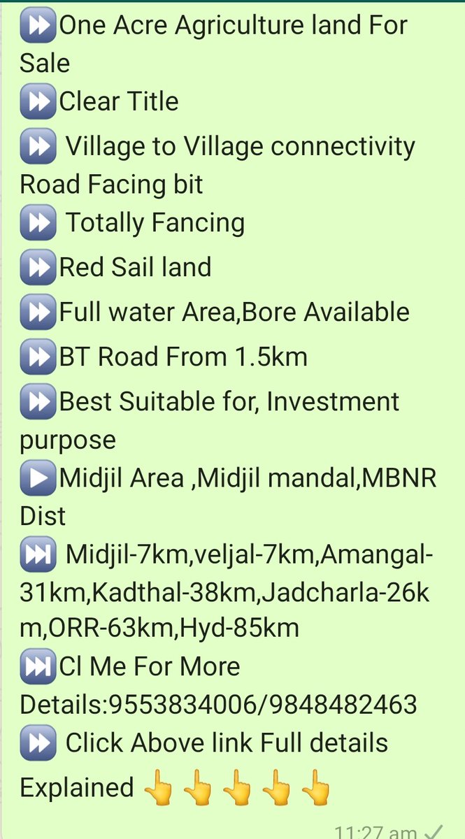 estates_sri's tweet photo. ⏩One Acre Agriculture land For Sale
⏩ Clear Title
⏩ One Bore Available
⏩ Near by keshampet Area
⏩ click below link Full details Explained 👇👇
▶️ YouTube:https://t.co/djv7Uc3whr https://t.co/djE92VSnRU