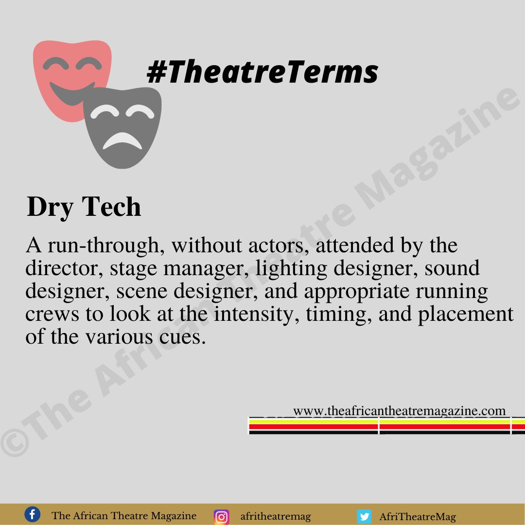 AfriTheatreMag's tweet image. #TheatreTerm for this week is; Dry tech. 

#TheatreInAfrica 
#DryTech