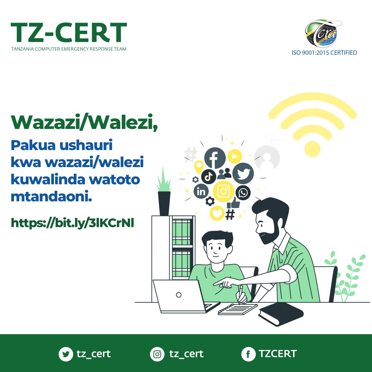 tz_cert's tweet photo. Vidokezo vya Usalama Mtandaoni 🚨 Pakua vidokezo vya usalama mtandaoni kwa Mtoto- Ushauri kwa Mzazi  https://t.co/Ps2n5dHz74
.
.
.
.
.
.

#TZcert #cybersecuritytips #awareness #tanzania🇹🇿 #OnlineSafety4Agenda2040 #COP @tz_cert  @TCRA_Tz https://t.co/ITIWLVrYup