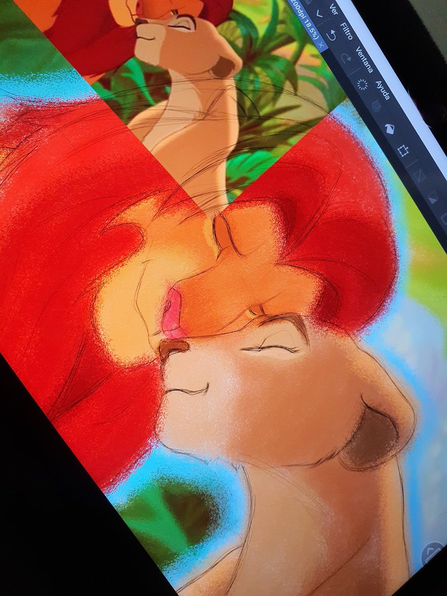 rousebel91's tweet photo. 6 de la mañana y yo aqui dibujando. #avenocturna #simbaynala #ElReyLeon #digitalart https://t.co/tXlGr32BGj