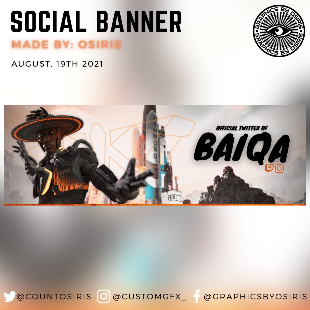CountOsiris's tweet photo. I definitely feel that my banners are improving
Made this 🔥 for the homie @baiyka
#ApexLegendsFanart #apexheader #ApexLegends https://t.co/aG9An5mMMP