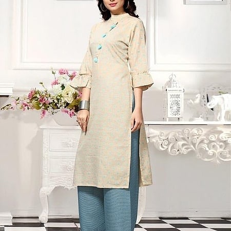Pretty Cotton Printed Kurti Pant Sets