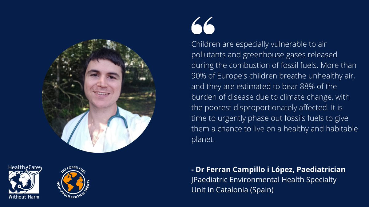 fossiltreaty's tweet photo. The most vulnerable populations, like children, are even more exposed in the #climatecrisis. Pediatrician @doktorkampi sees this first hand. https://t.co/DUuLxiQGVC