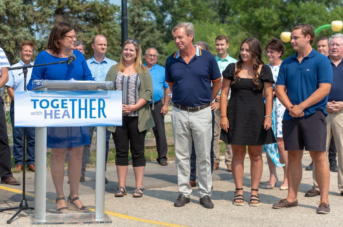 HStefansonMB's tweet photo. This is a time to listen, to heal, and to bring Manitobans together. I was proud today to join my family and MLA's from across our beautiful province to launch my bid to become the next @PC_Manitoba leader and your next Premier. #TogetherWithHeather https://t.co/Ww7AI05LI7