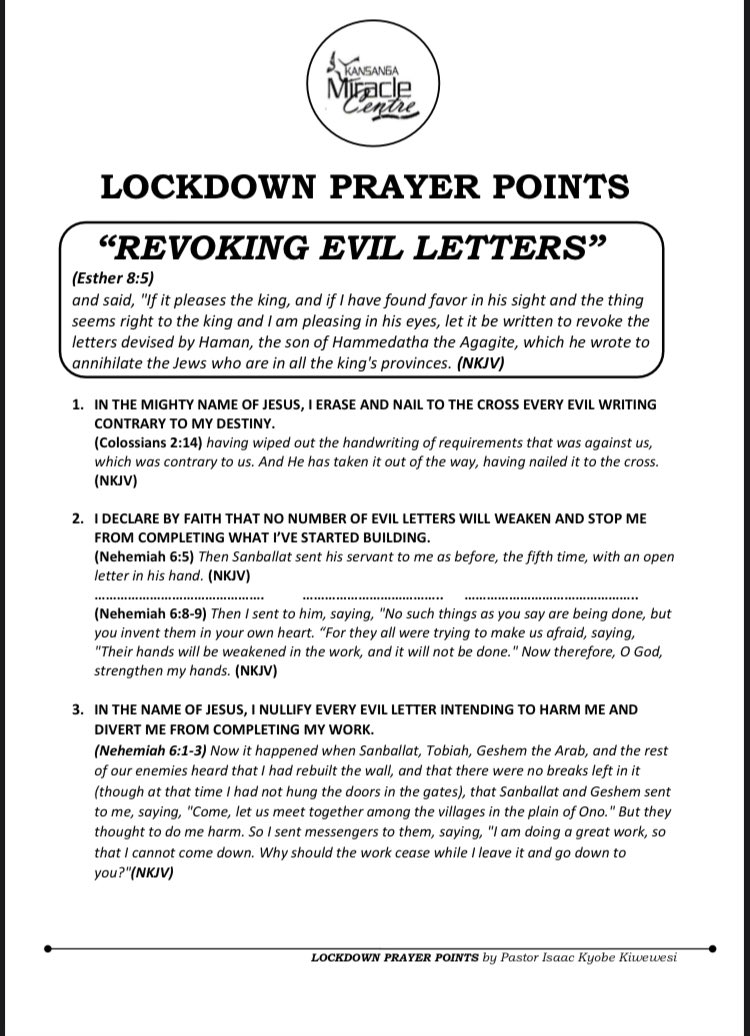 kansangamiracle's tweet photo. We revoke all evil letters against your life in Mighty Name of Jesus Christ the Son of the Living God.

#workingfaith 
#cancelallevilletters https://t.co/0Q2X4HwvBk