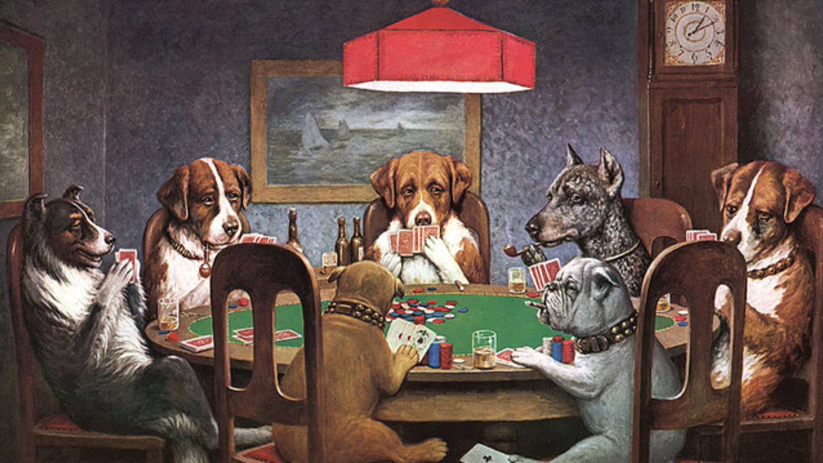 Dhc_Platoon's tweet photo. For the famous paintings prompt, @cas_thulu drew hers based off of Coolidge's Dogs Playing Poker series!

#art #friendinneed #dogsplayingpoker #cassiusmarcelluscoolidge #illustration #paintings #dtiys #digitalart #originalcharacter #clipstudiopaint #dhcprompts https://t.co/17Kp7HpYvW