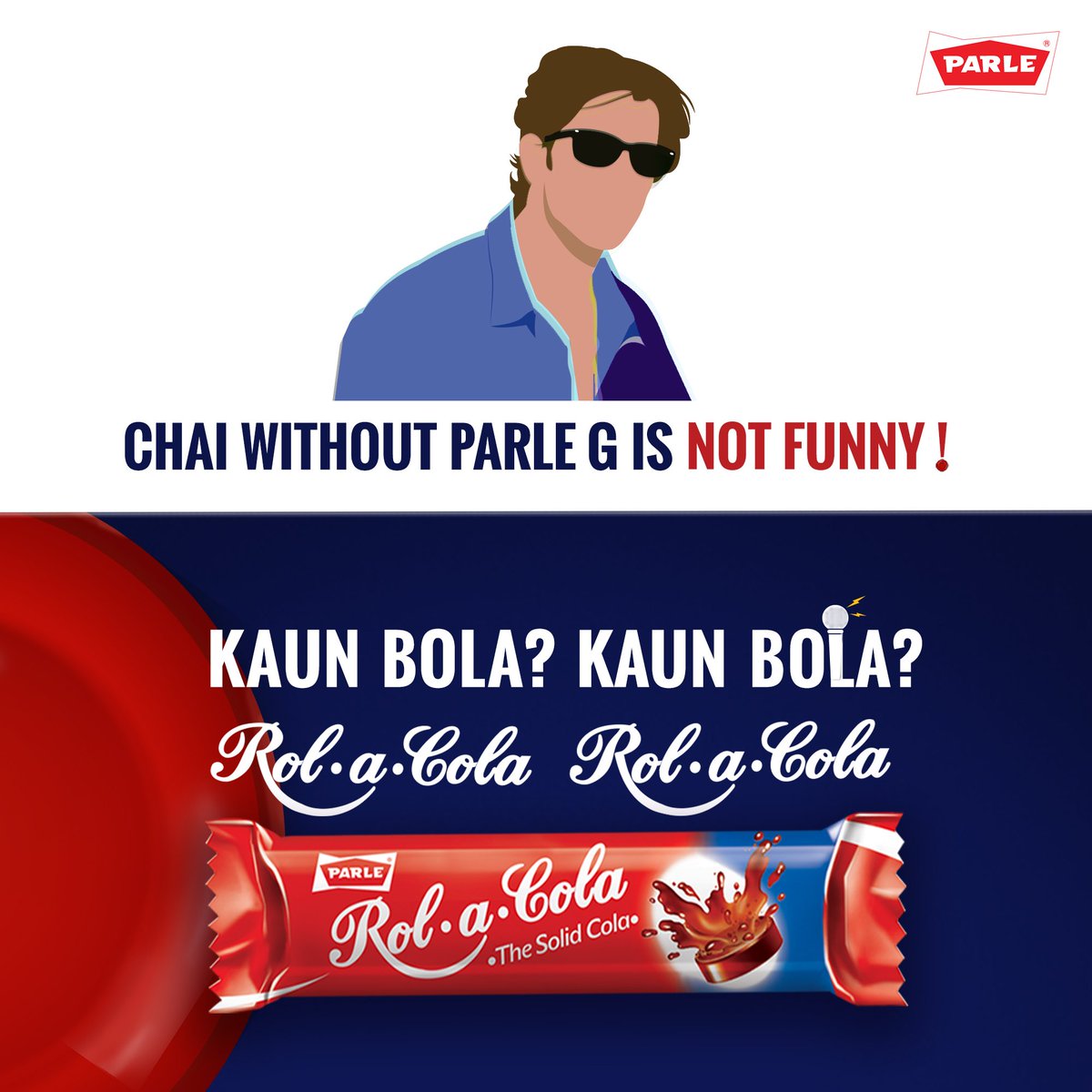ParleFamily's tweet photo. Let's get one thing straight!
#ParleFamily #ParleProducts #ParleConfectionery #Candy #Cola #CandyCola #RolaCola #SolidCola #MomentMarketing #Trending #TrendingNow #HrithikRoshan https://t.co/Uzuk041OZT