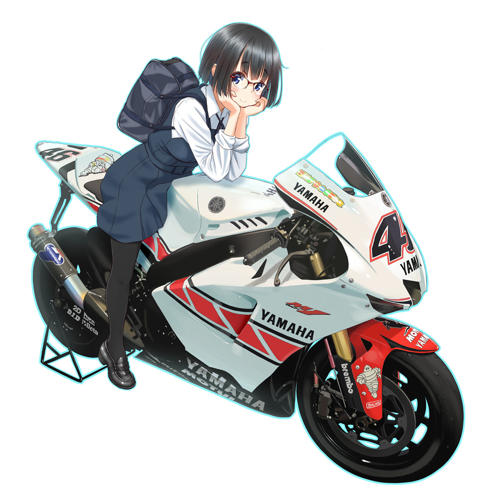 「#バイクの日 
足は届かんとは思うがw 」|れつまるくん＠野宴野郎のイラスト