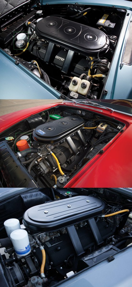 UltimativCars's tweet photo. (Background knowledge)
The #Ferrari #330GT 2+2 (1963-67) was made in a total of just 1,059 units, divided up in 2 series w/ #significant #differences:
S1 ⬆: 450 LHDs, 50 RHDs (11.63-04.65)
S1/2*: 125 LHDs (04.-09.65)
S2 ⬇: 424 LHDs, 36 RHDs (09.65-07.67)
*Interim-model https://t.co/D4aYjbv5Oy