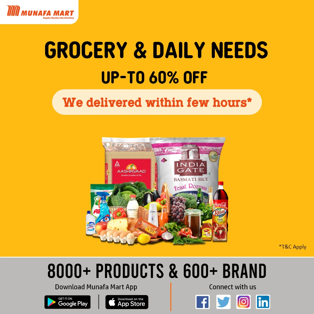 munafamart's tweet photo. Grocery &amp; Daily Needs up-to 60% off.
Get download app https://t.co/Sg4NmgtMoq

#shopping #munafamart  #grocery #essentials #onlineshopping #munafa #staysafe #shopfromhome #mobileapp #googleplay #appshopping #app #smartshop  #covid19 #freshfruits #freshvegetables #dailyneeds https://t.co/wAayJqCxNi