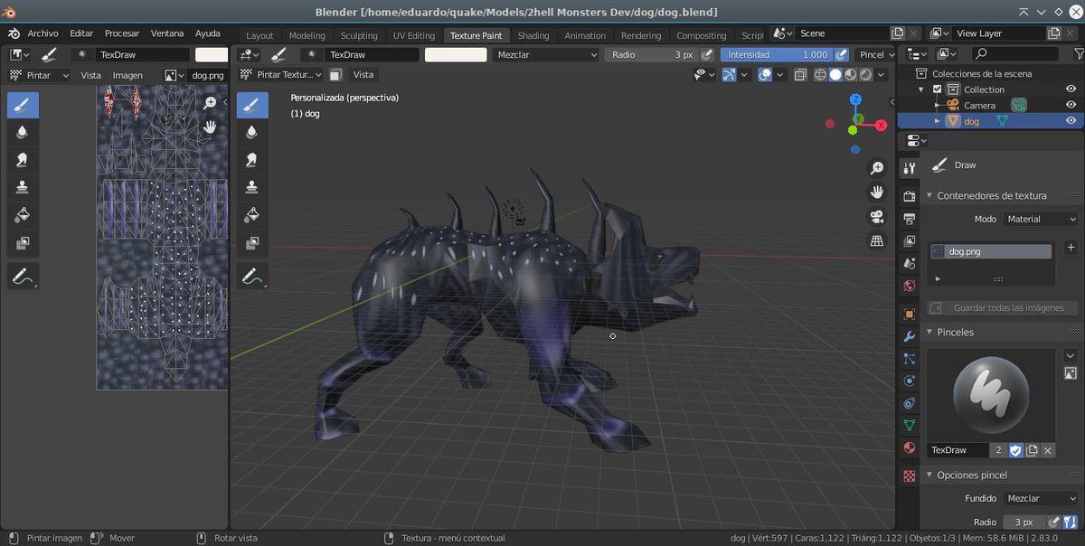 LscaEduardo's tweet image. Texturing my Hound of Tindalos Model for my game 2Hell
#2HellGame #retroFPS #idTech2 #Blender3d #lowpoly #gamedev #IndieGameDev