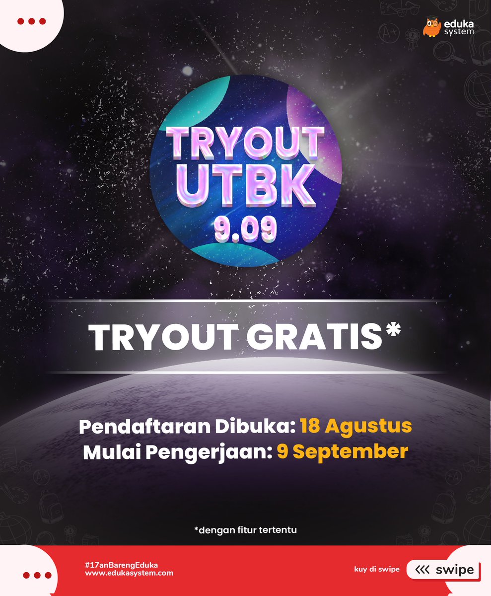 BuwhanEdu's tweet image. PICK ME UP PTN IMPIAN!!! PENDAFTARAN TRYOUT UTBK 2 DIBUKA 😼💥

Pendaftaran: 18 Agustus 2021
Pengerjaan: 9 September 2021

Caranya gimana Buw?? CEK THREAD BUAT SIAP UTBK DARI SEKARANG! ⏬⏬