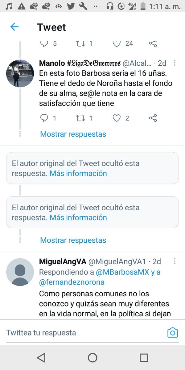 GariboRadilla's tweet photo. @MBarbosaMX @fernandeznorona Si vas a ocultar todas las respuestas, mejor no subas nada, que delicados salieron y la neta, con esos personajes, el 80% de las respuestas van a ser negativas https://t.co/Xb9onfApu6