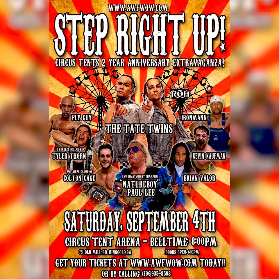 TeamJamesStorm's tweet photo. Chattanooga/North GA area…The Circus Tent is the only place to be on Sept 4th… https://t.co/M5iy9KbIks