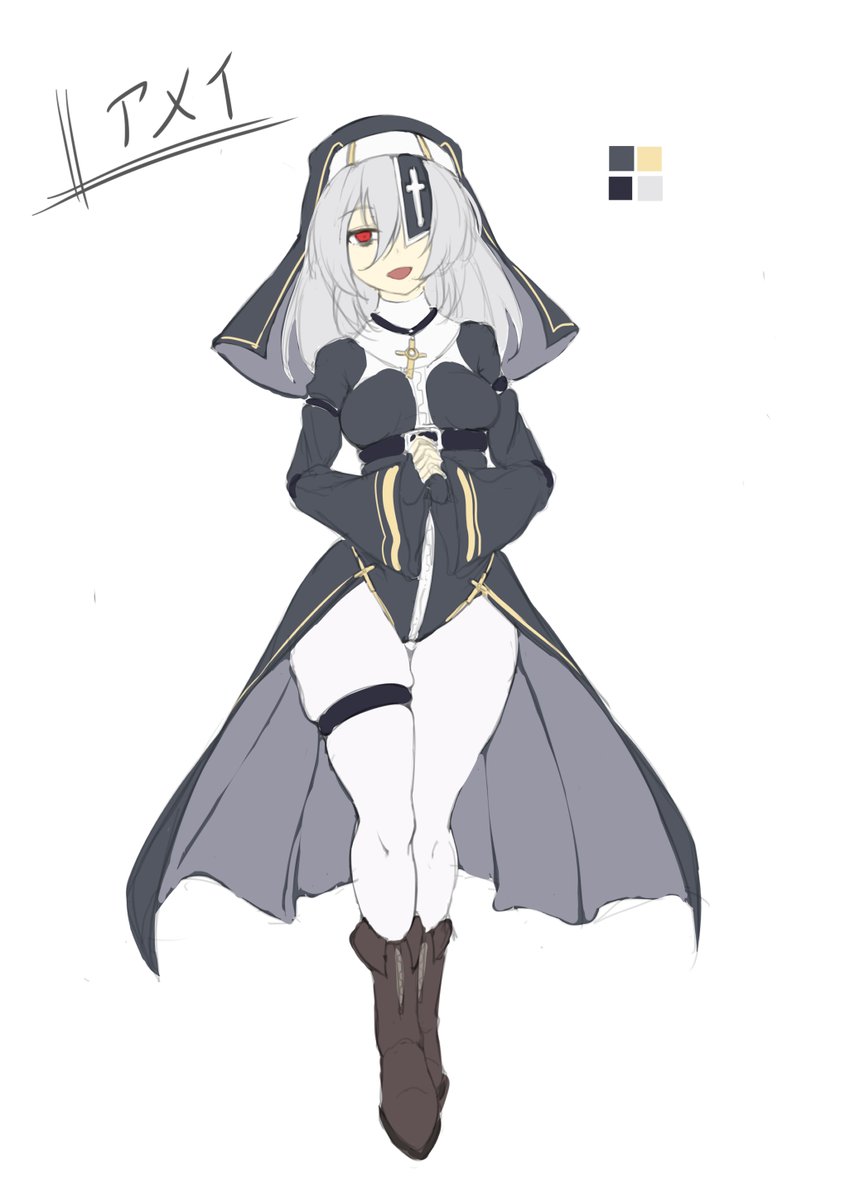 次のキャラクター 
シスターアメイちゃんです🥰 