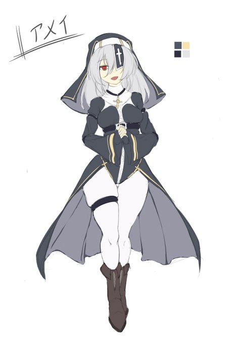 次のキャラクター 
シスターアメイちゃんです🥰 