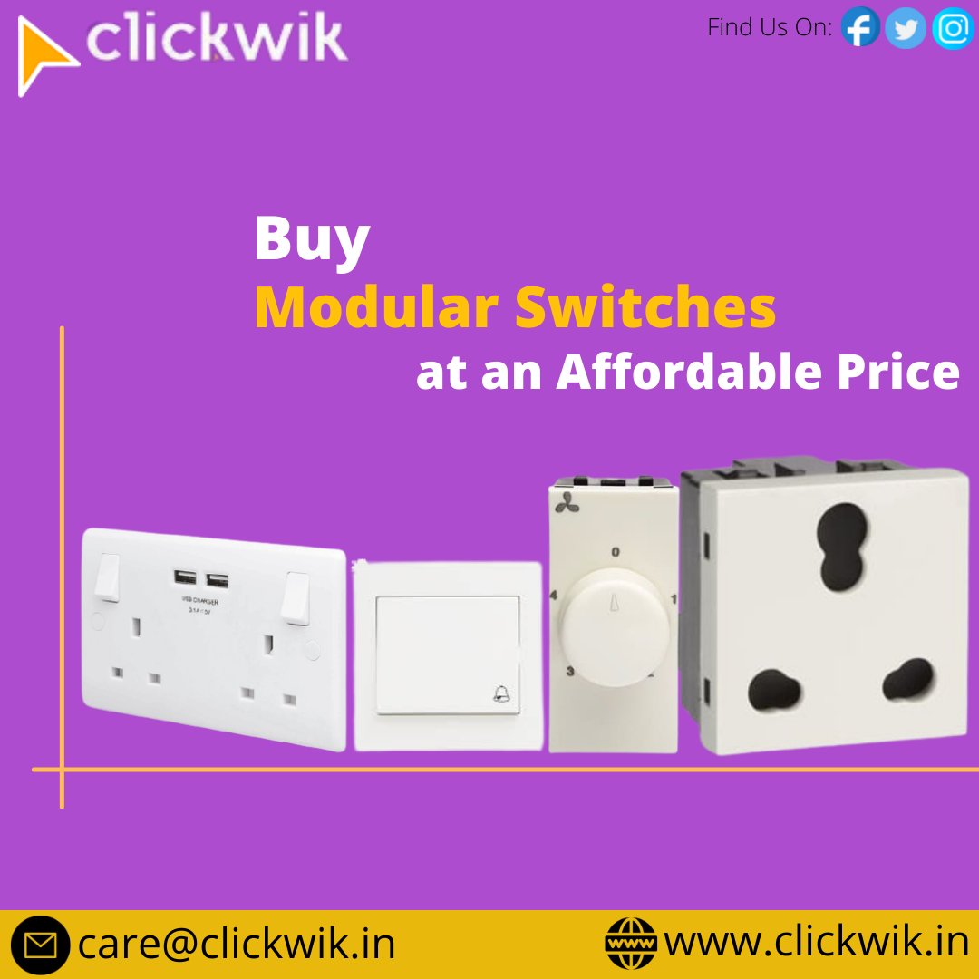 ClickWikIN's tweet image. Buy Modular Switches &amp;amp; Sockets Online at clickwik.in
Buy Now: clickwik.in/residential/mo…
get more information contact us: care@clickwik.in , +91-8866440303
#electricaltimers #electricalcontrollers #industrialplug #industrialsocket #lowvoltage #ledlights #modularswitches
