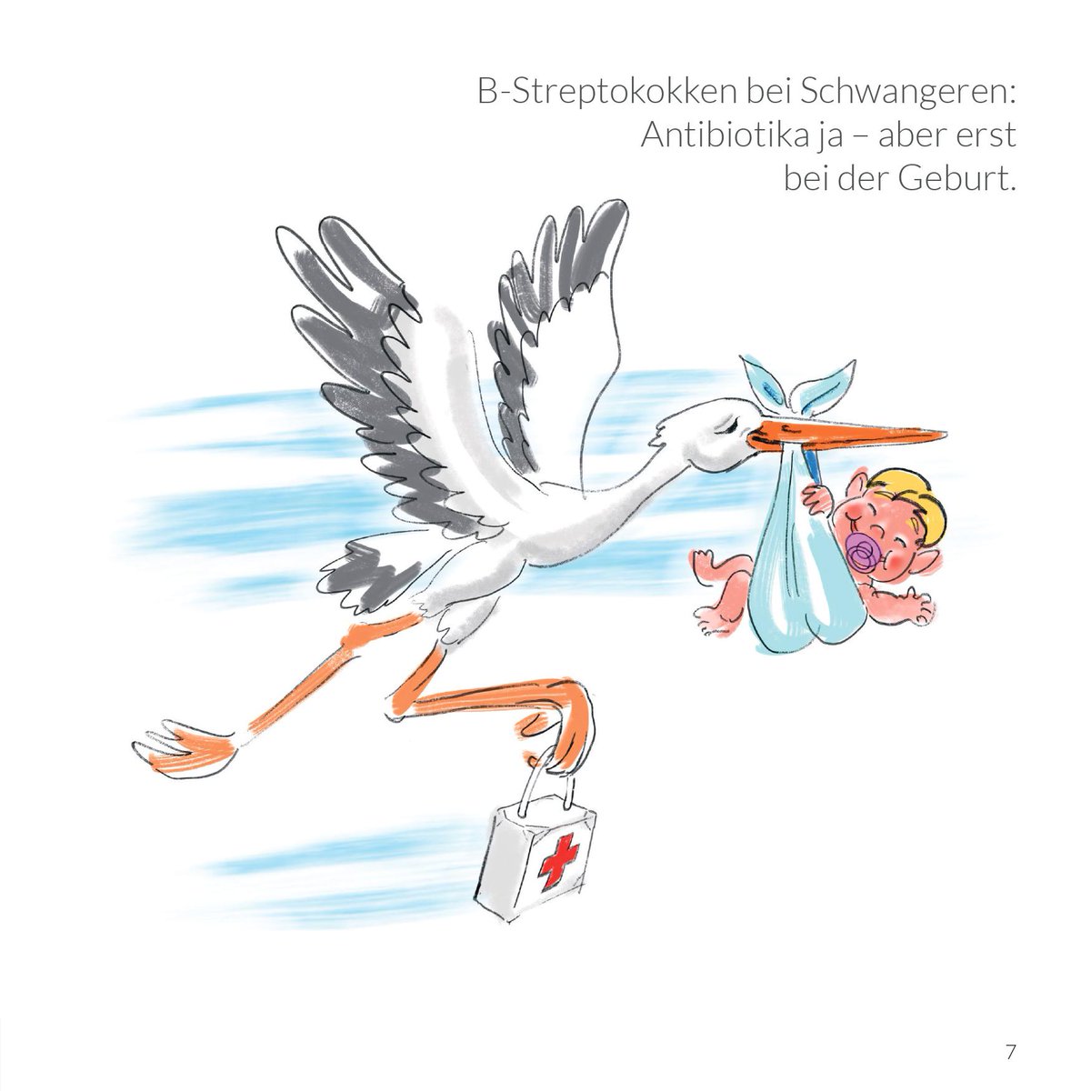 B-#Streptokokken in der Scheidenschleimhaut sind normalerweise kein Problem. Anders bei schwangeren Frauen: Die Bakterien können bei der #Geburt auf das Kind übertragen werden und ihm schaden. #Antibiotika während der Geburt sind sinnvoll, früher nicht. gemeinsam-gut-entscheiden.at/keine-fruehzei…