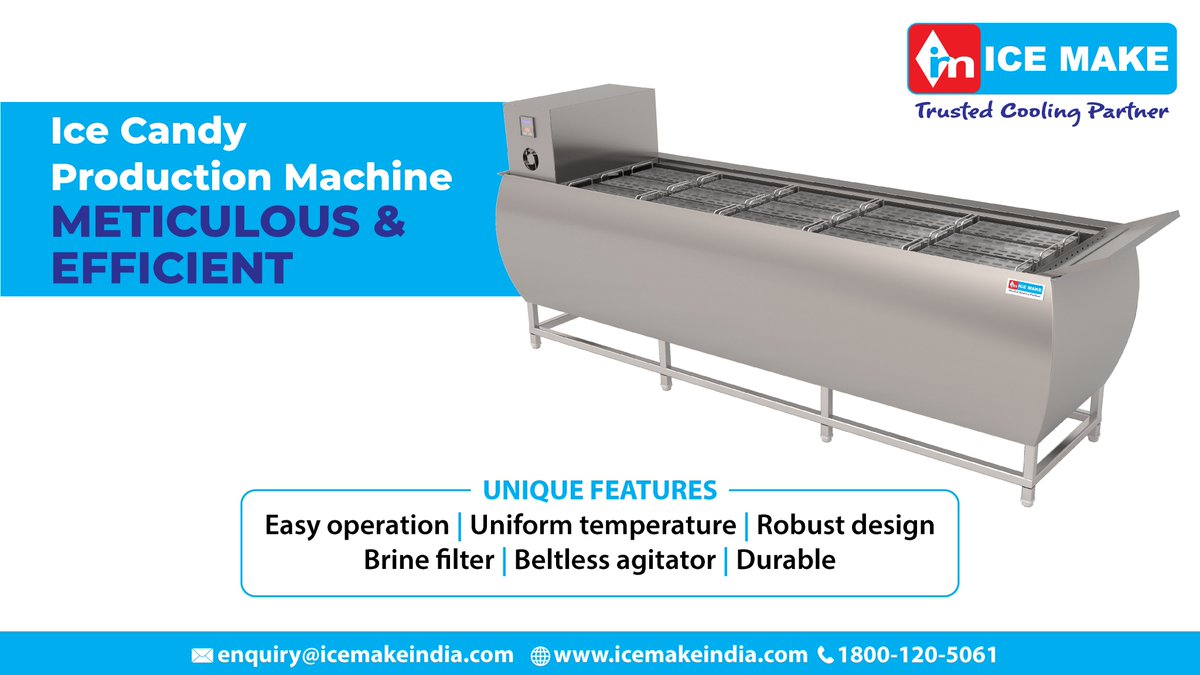 IceMakeRef's tweet photo. Our range of Ice Candy Production Machine is being commended for demonstrating unique features and seamless functioning!
#IceMake #IceCandyProductionMachine #RobustDesign #candyplant #icecreamcandy #candymakingmachine #icemakeindia #candyplantmanufacturer #defrosting #icecandy https://t.co/KyKG1wQnUV