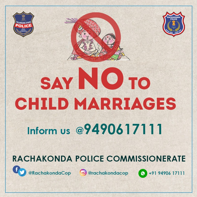 #SayNoToChildMarriages
If any, report to us 9490617111.