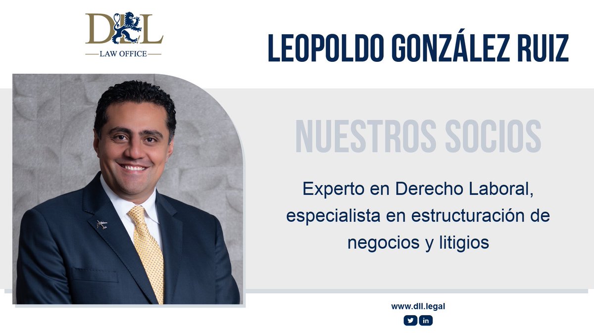 👉Conoce a nuestros socios

Leopoldo González👨‍💼⚖️

Experto en Derecho Laboral y litigios💼 Especialista en estructuración de negocios, litigios administrativos y judiciales, así como en defensa constitucional, civil, entre otros💯 #DLLAbogados #EquipoDLL #LaLegitimidadEnLaLey