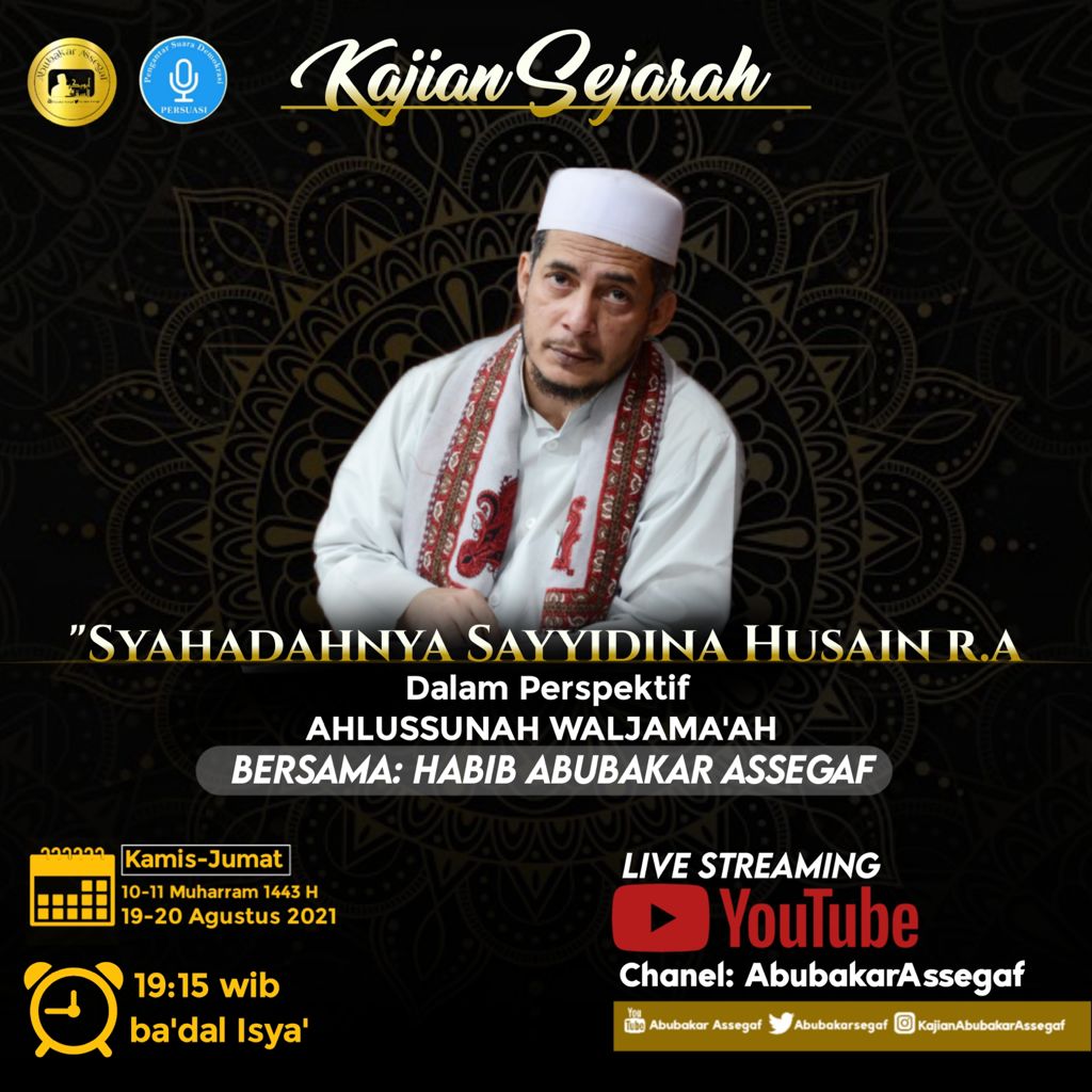 Mari kita saksikn Kajian Habib Abu Bakar Assegaf @abubakarsegaf soal Sejarah Asyura Syahidnya Cucu Nabi Sayyidan Husain.RA dlm Perspektif Ahlusunnah Waljamaah.

Banyak terjadi kesalah pahaman selama ini soal memperingati Asyura,padahal ini bagian sejarah Islam.
#AsyuraUndercover