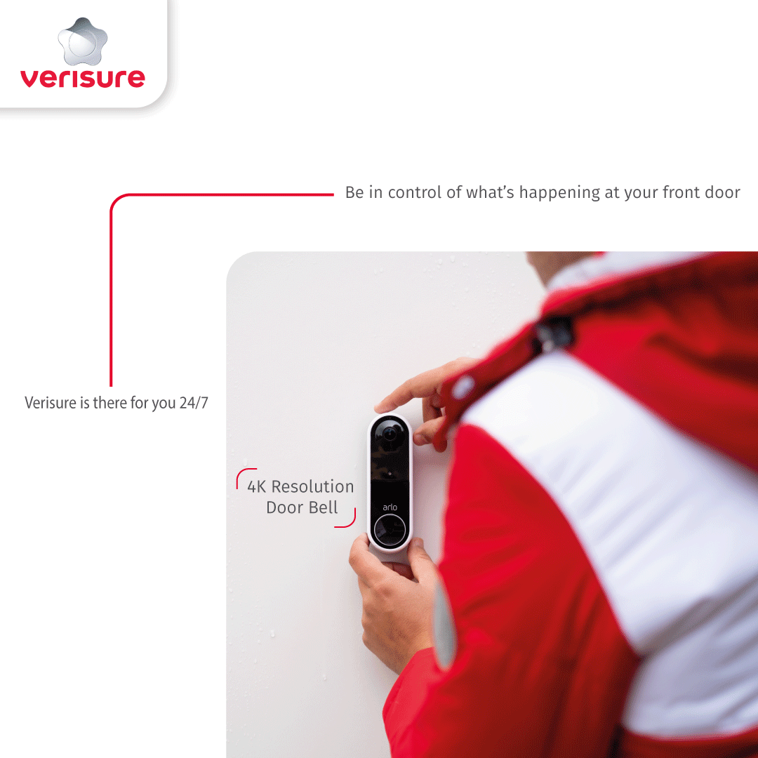 VerisureUK's tweet photo. Control what happens at your door anywhere with our video door bell 4k resolution. Connected to the UK-based Verisure Alarm Receiving Centre. 
For more information visit our website:

--> https://t.co/QKSozkHs38
#verisure #verisureuk #security #alarms #2021 #protect #safe #safety https://t.co/nRUqJqmZVW