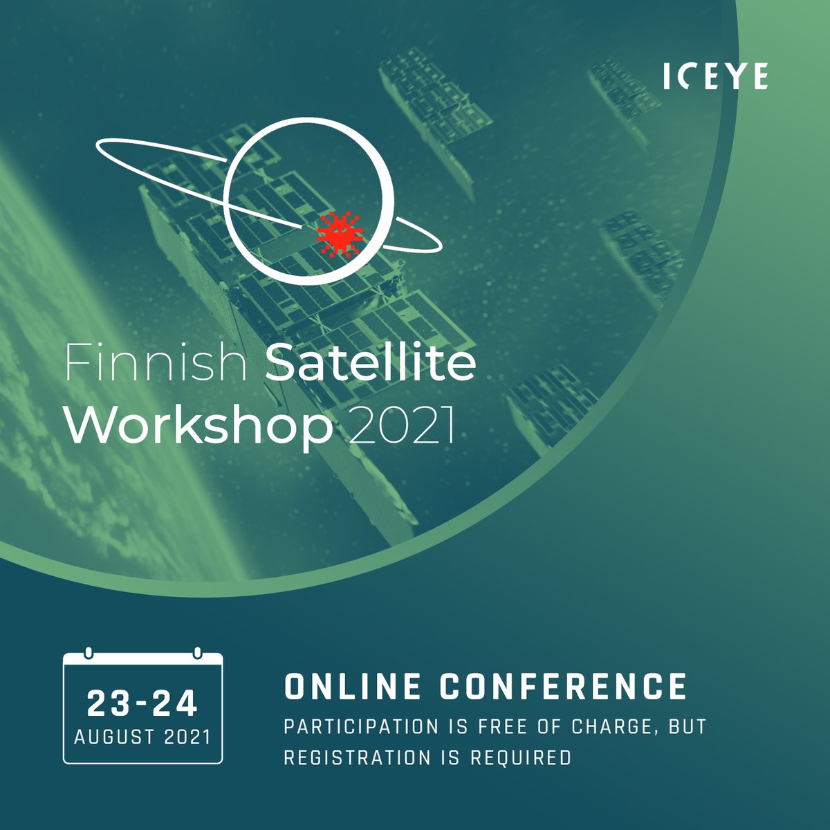 iceye_global's tweet photo. Attend the virtual Finnish Satellite Workshop 2021 next week, the biggest #NewSpace event in Finland! Register now, join the sessions about #EO and sustainable #space, and watch an interview with @Tvaurast, Regional Director Europe at ICEYE, on Monday: https://t.co/39OTbtIwyb https://t.co/W8DTv739qB