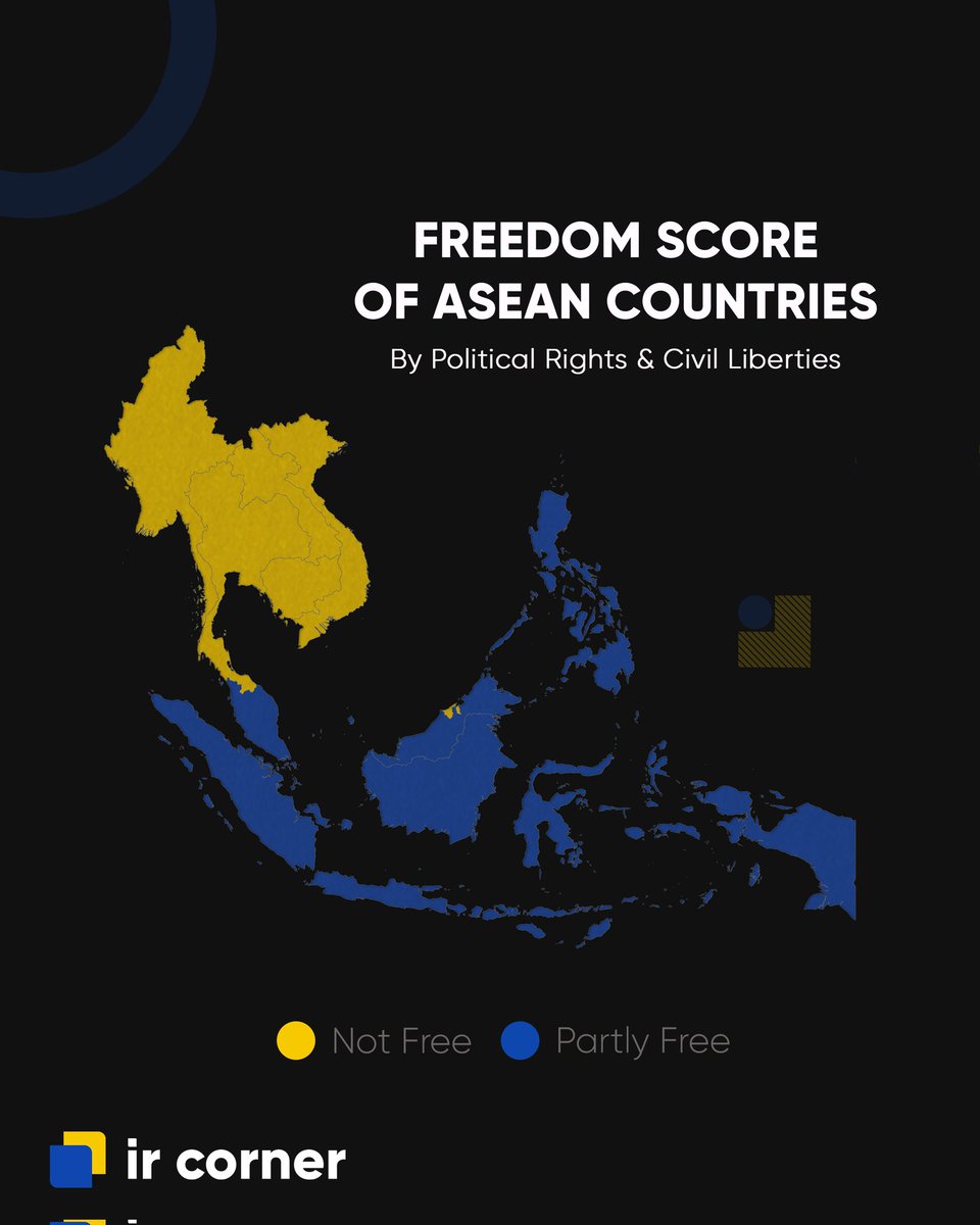 ir_corner's tweet photo. Menurutmu sudah seberapa bebas kita dalam berekspresi dan mendapatkan hak-hak kita sebagai warga sipil? 

Yuk, cek freedom score negara-negara ASEAN berikut!

#FreedomScore #Freedom #ASEAN #InternationalRelations
#HubunganInternasional #IRCorner https://t.co/Kvsr3UmgeQ
