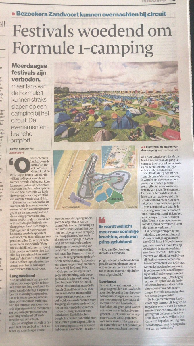 Gelegenheidscamping bedrijf A &amp; festival bedrijf X maakt meerdaags evenement mogelijk mits 2x testen voor entree op terrein X of A
#LOWLANDS is één #evenement en is geannuleerd vanwege verbod op meerdaagse evenementen met camping
Hallo DenHaag: WAT GAAT HIER MIS?
#culturelesector