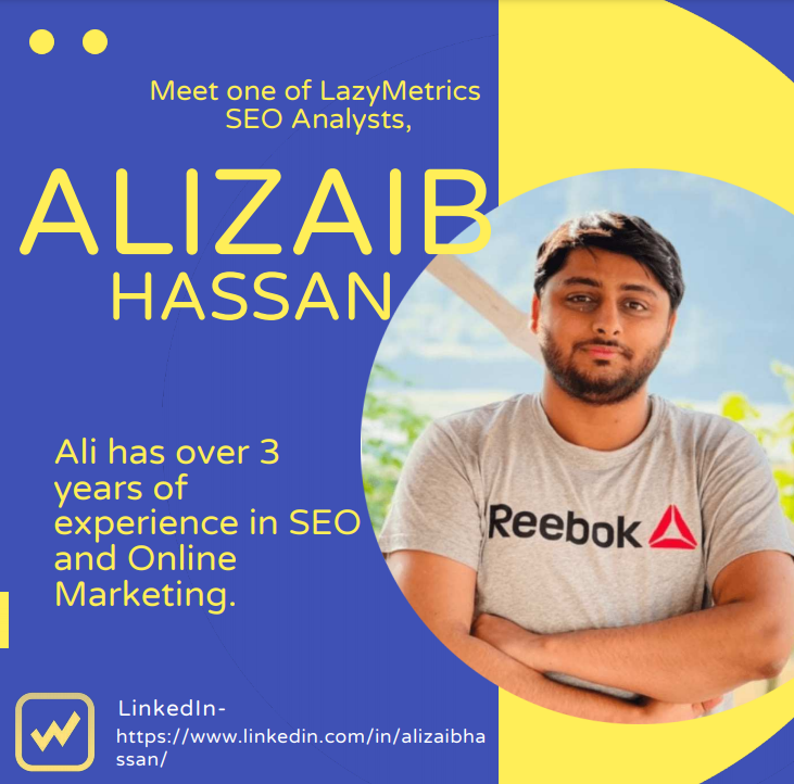 lazymetrics's tweet photo. Meet SEO Analyst, Ali Hassan! The LazyMetrics team can provide various quality services to help you &amp; your business rank higher in Google, all while getting more customers through creative marketing &amp; content strategies! #seoservices #SEO #marketing #LazyMetrics #staffprofile https://t.co/AurUrPZA4N