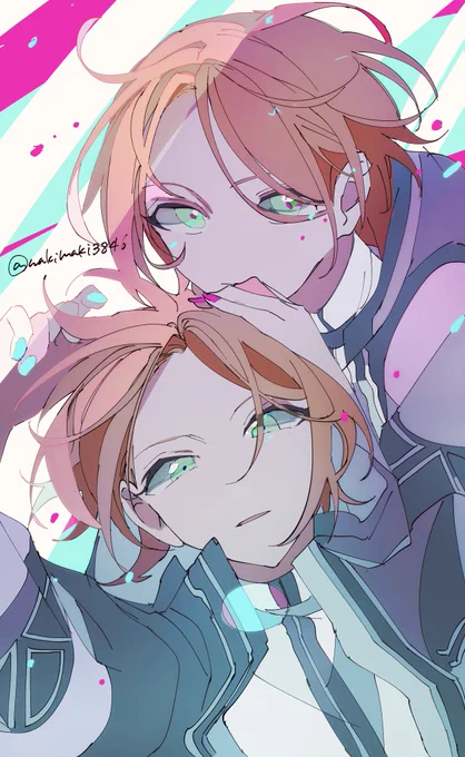 薪さん(@makimaki3846 )の線画塗らせていただきました🙄めちゃくちゃ素敵な線でした。せんだけでも素敵レベルに色塗らせていただきました 