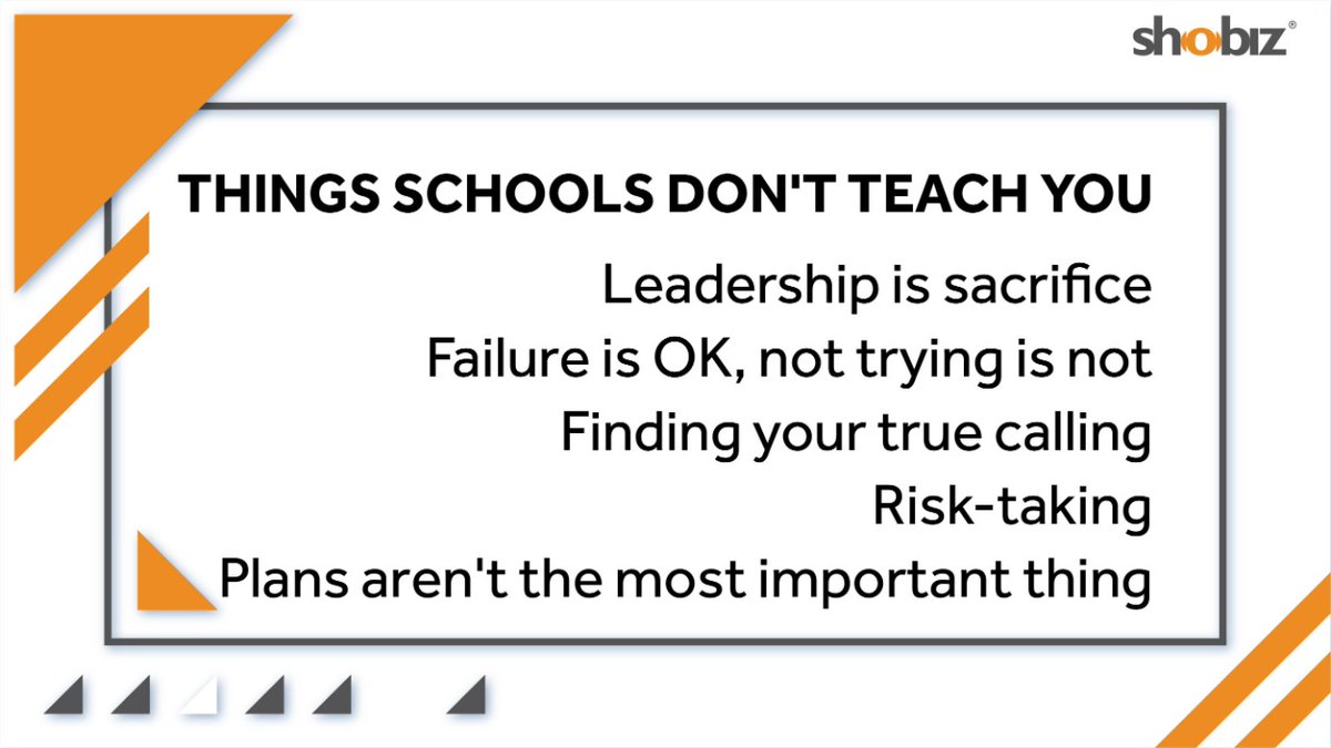 Shobizhavas's tweet photo. There are some things that you just don't learn in a classroom.
@tobaccowala
@HavasGroupIN
.
.
#Shobiz #ThinkTankBySameer #Leadership #Failure #Success #RiskTaking #Progess #LeapOfFaith https://t.co/AQZdOn9zvi
