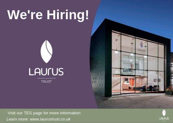 The Laurus Trust has more great roles to fill! We’re looking for a Learning Support Assistant, a Performing Arts Technician and a Kids’ Club Leader among others. If you want to work for a forward-thinking organisation, see all details here: tinyurl.com/ycjvta2u #EducationJobs