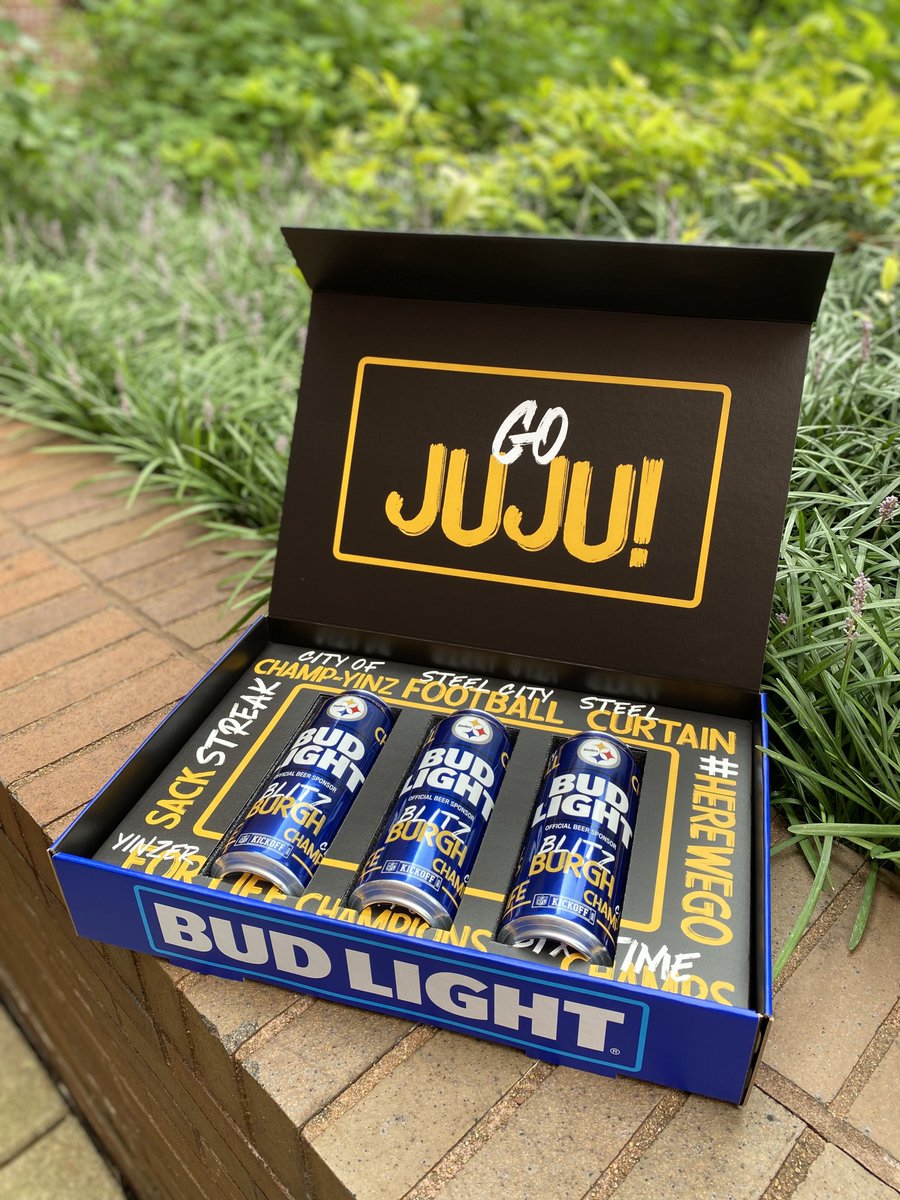 TeamJuJu's tweet photo. 🚨 The @Budlight @steelers cans are looking 🔥🔥🔥 #ForTheFans #Sponsored https://t.co/CLEtIH1eox