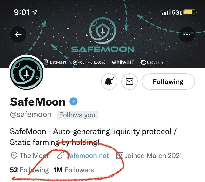 FaboisMe's tweet image. 1 million followers &amp;amp; a blue check #SAFEMOON looking good 🚀🌕