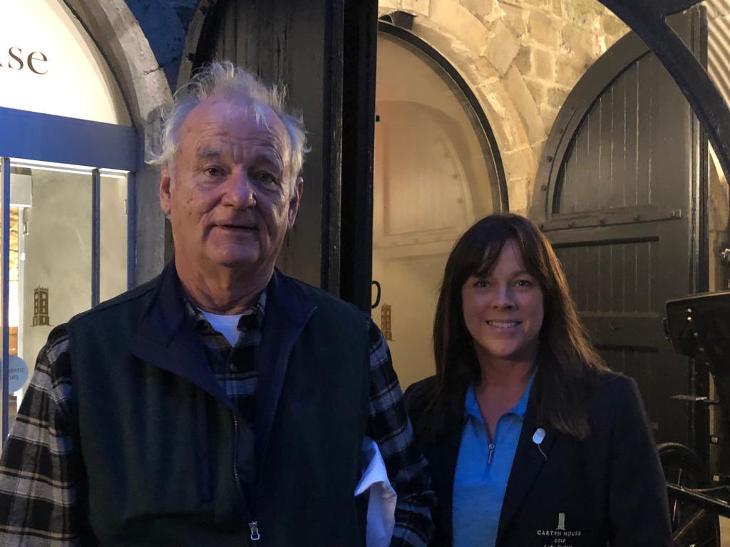 Lady Captain Roisin Lyons &amp; Ger O’Leary welcoming <a href="/BillMurray/">Bill Murray</a> to Carton House during the week <a href="/CartonHouseGolf/">Carton House Golf</a> <a href="/coynewriter/">Tom Coyne</a> #CartonLadies #SummerNights