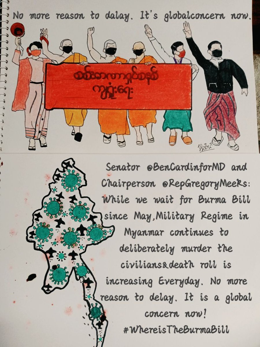 don_msi's tweet photo. People across #Myanmar are demanding that the Burma Bill Campaign demonstrate the current situation in #Myanmar. We are also eager to recognize @NUGMyanmar. 
@BenCardinforMD &amp; @RepGregoryMeeks
#Aug19Coup
#WhereIsTheBurmaBill 
#WhatsHappeningInMyanmar https://t.co/dJWkKIrGDO