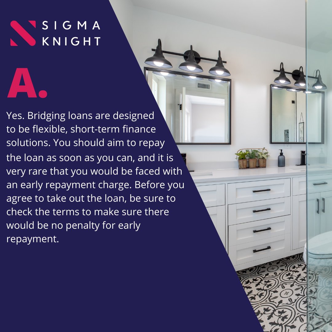 SigmaKnight__'s tweet image. It’s Q&amp;amp;A Thursday… this week we answer the question ‘If I take out a bridging loan for 24 months, can I pay it back sooner than the 24-month period?’

#Bridging #BridgingLoans #PropertyFinance #PropertyInvestor