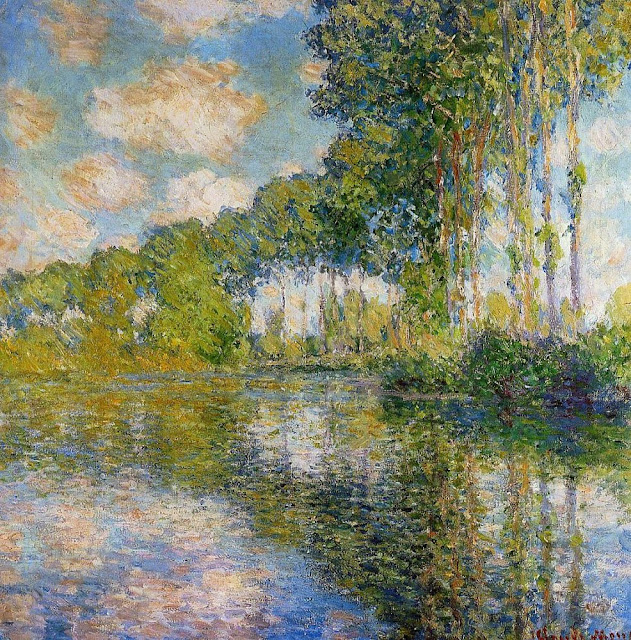 lolaterolv's tweet image. Claude Monet 🎨
Conocemos su obsesión por representar los paisajes dependiendo de la luz. Para esta obra, llegó a pagar a un comerciante de madera, para retrasar el talado de los árboles.
Los Álamos a orillas del Epte.