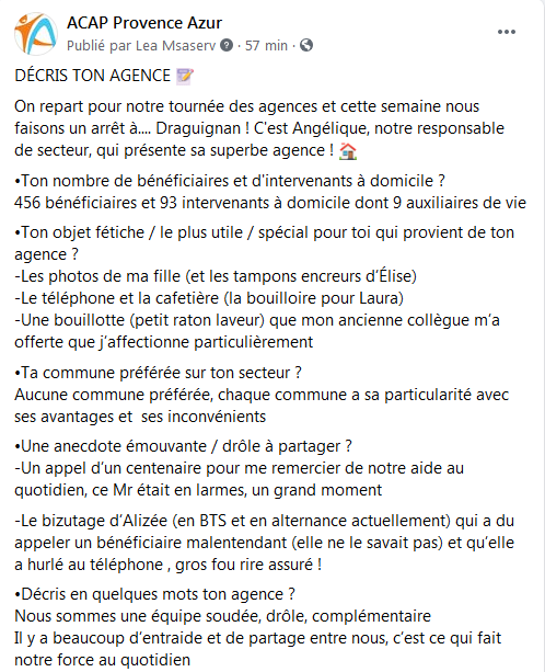 DÉCRIS TON AGENCE 📝

On repart pour notre tournée des agences et cette semaine nous faisons un arrêt à.... Draguignan ! C'est Angélique, notre responsable de secteur, qui présente sa superbe agence ! 🏠