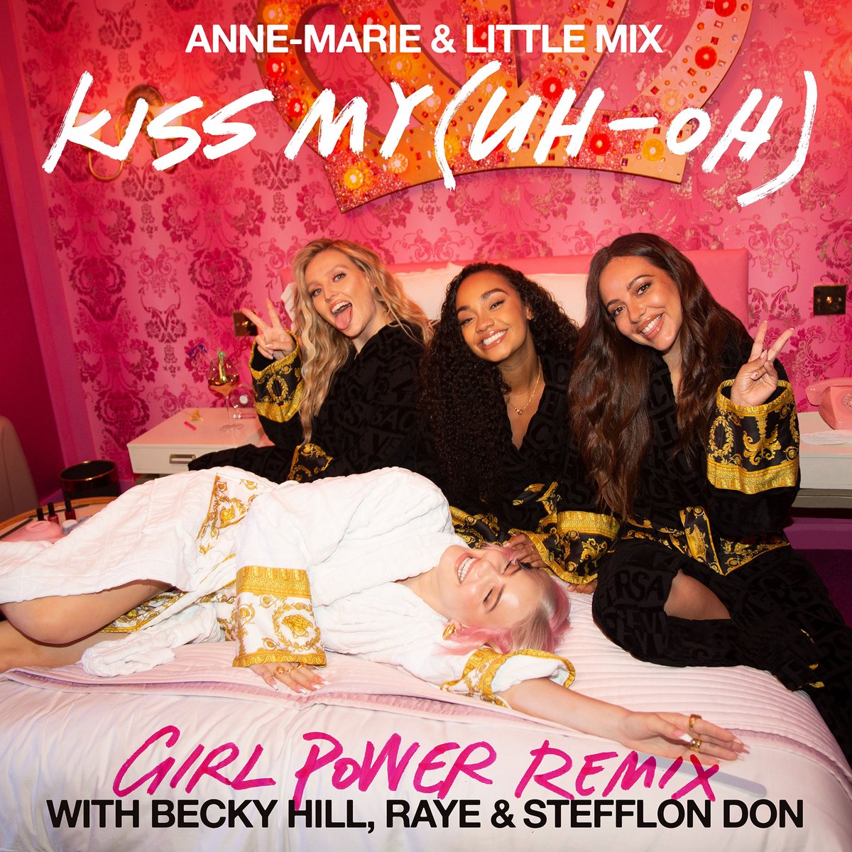 AnneMarie's tweet photo. The Girl Power remix of #kissmyuhoh with @BeckyHill, @raye and @stefflondon is out NEXT THURSDAY!!! 👊👑 So excited for you to hear this one 💥💥💥💥💥 https://t.co/F0uUqF89Cf @LittleMix https://t.co/MYuOEh2Wk1